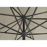 METRO PROFESSIONAL Sombrilla cuadrada, aluminio, 4 x 4 m, repelente al agua, humus/gris