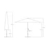 METRO PROFESSIONAL Sombrilla cuadrada, aluminio, 4 x 4 m, repelente al agua, humus/gris