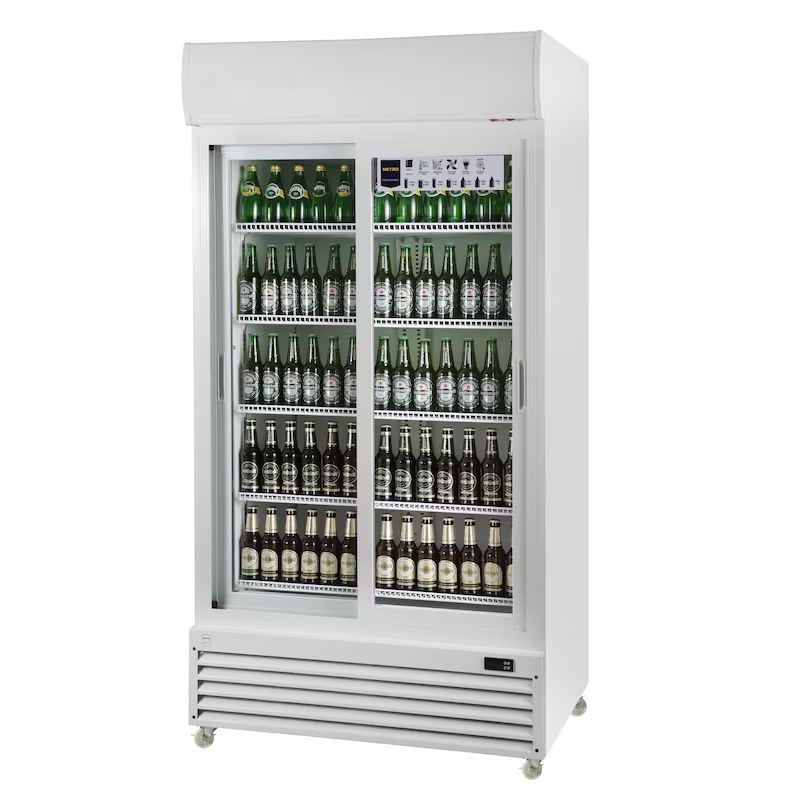 METRO Professional Frigorífico doble para bebidas GSC3800, 100 x 73 x 201.8 cm, con puerta corredera, 690 L, blanco