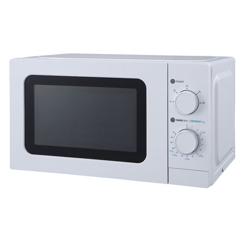 aro Microondas MW10720, acero-SPCC, 43.9 x 33.4 x 25.8 cm, 20 L, 700 W, 5 programas, temporizador, plato giratorio: Ø 25.5 cm, blanco