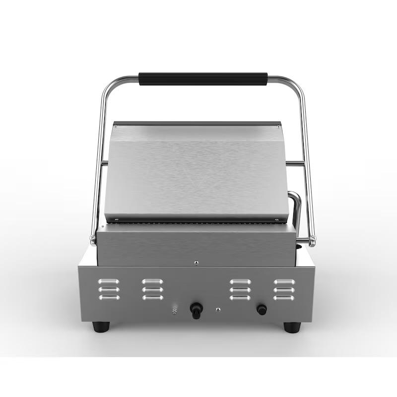 METRO Professional Plancha con Panini grill GPG1201, acero inoxidable, 43 x 36 x 20 cm, temperatura hasta 300 °C, 45 paninis cada 60 minutos, plata