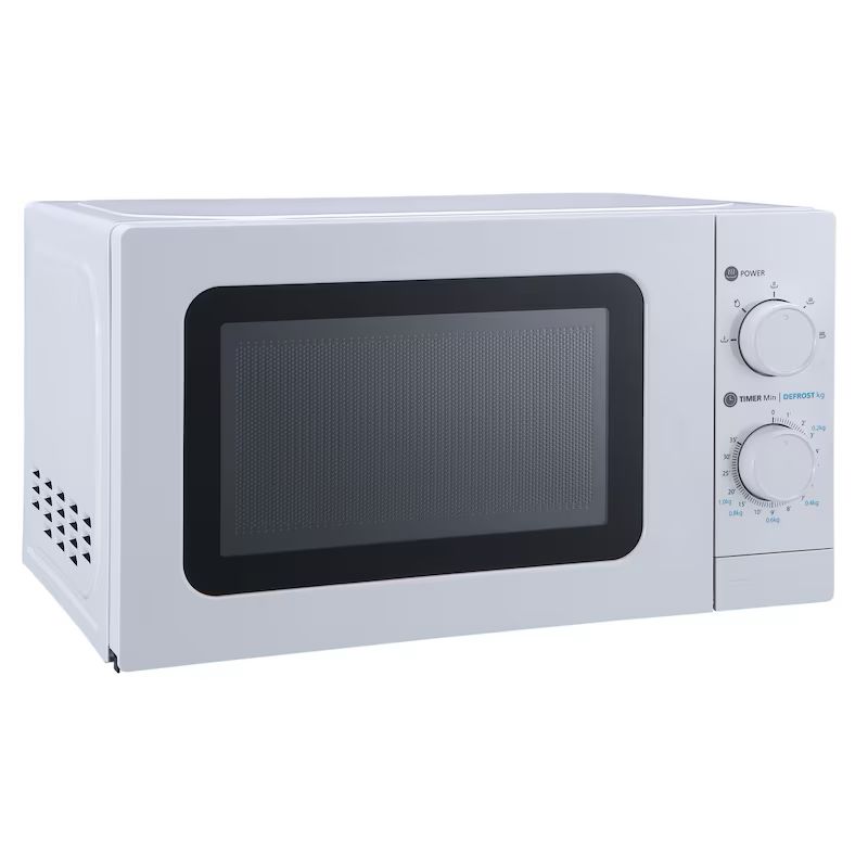 aro Microondas MW10720, acero-SPCC, 43.9 x 33.4 x 25.8 cm, 20 L, 700 W, 5 programas, temporizador, plato giratorio: Ø 25.5 cm, blanco