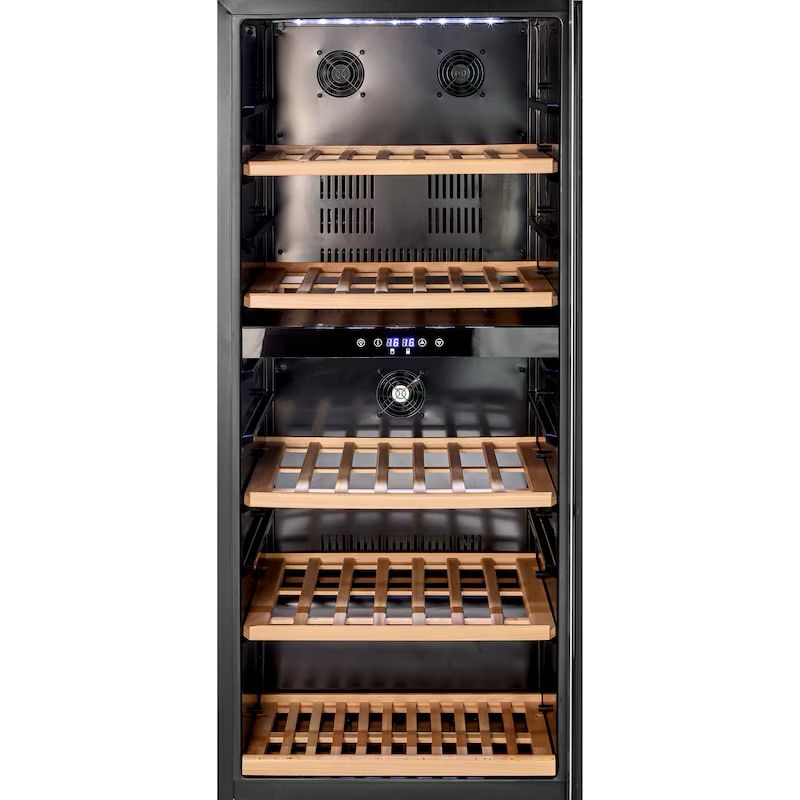 METRO PROFESSIONAL Vinoteca GWC3091, 54 x 54 x 123,5 cm, 2 zonas climáticas, 91 botellas, negro/plateado