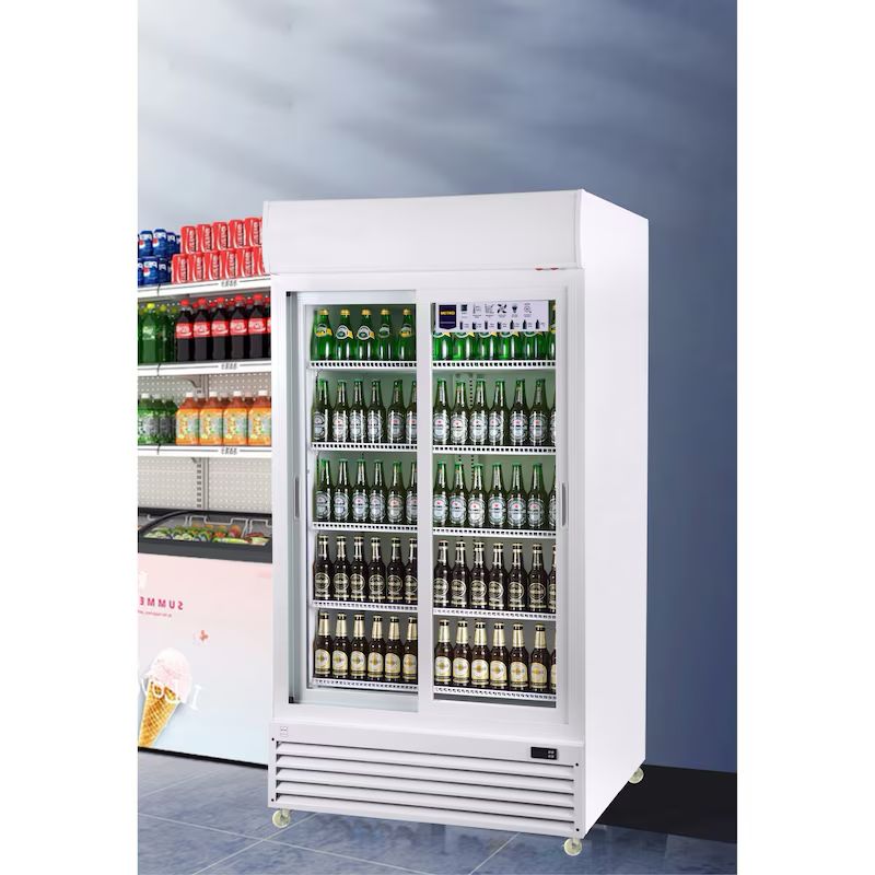 METRO Professional Frigorífico doble para bebidas GSC3800, 100 x 73 x 201.8 cm, con puerta corredera, 690 L, blanco