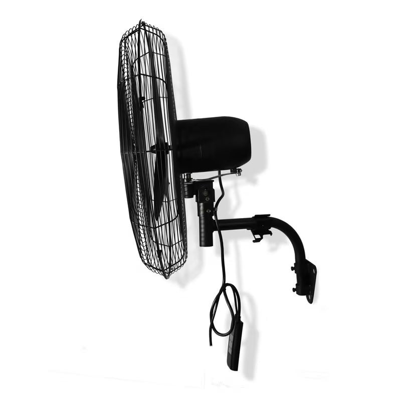 HJM Ventilador de pared con mando VIP003MD,aspas de aluminio de 75cm,mando a distancia,4 velocidades, temporizador, cabezal oscilante y fijo.210W