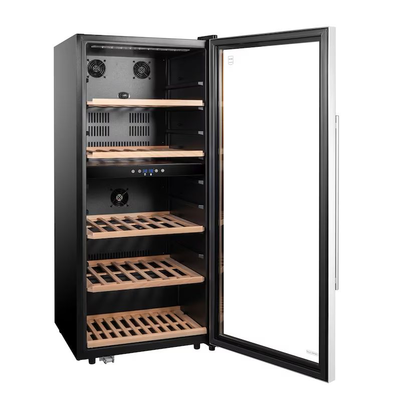 METRO PROFESSIONAL Vinoteca GWC3091, 54 x 54 x 123,5 cm, 2 zonas climáticas, 91 botellas, negro/plateado