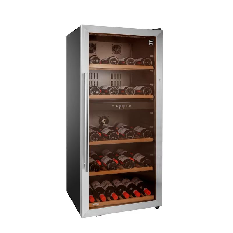 METRO PROFESSIONAL Vinoteca GWC3091, 54 x 54 x 123,5 cm, 2 zonas climáticas, 91 botellas, negro/plateado