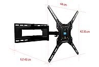 Soporte TV - ISY ITV 3200, 19"a 65", VESA de 400 x 400 mm, Full motion, Distancia a pared 6.2 cm, Negro