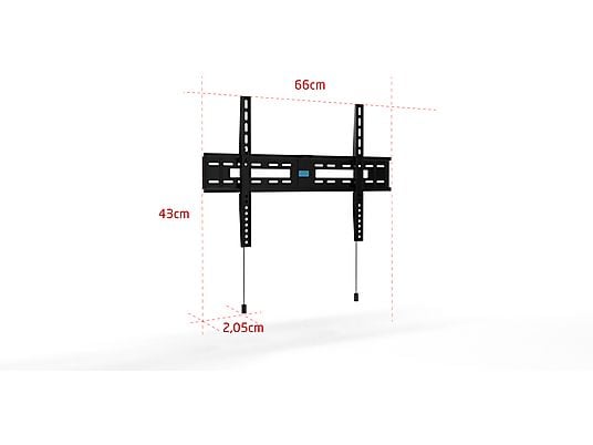 Soporte TV - ISY ITV 1200, 32"- 80", Fijo, Carga máx. 50 kg, VESA máx. 600 x 400 mm, Negro