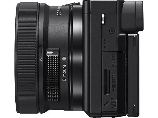 Cámara EVIL - Sony Kit Alpha 6100 (ILCE6100L) + Objetivo SELP16502 + Tarjeta SD 64GB, 24.2MP, Wi-Fi