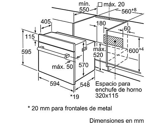 Horno - Balay 3HB2010B0, Multifunción, 60 cm, 66 L, Acero