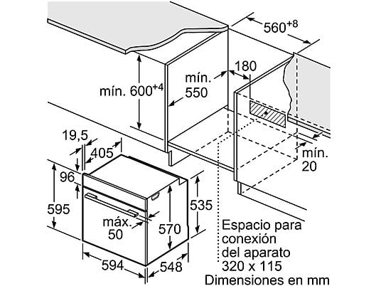 Horno - Balay 3HB2010B0, Multifunción, 60 cm, 66 L, Acero