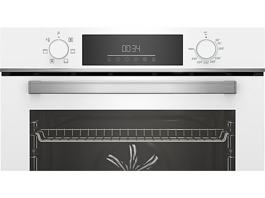 Horno - Beko BBIE18300W, Multifunción, Hidrólisis, 72 l, 59.4 cm, Tecnología Aeroperfect, Función vapor, Blanco