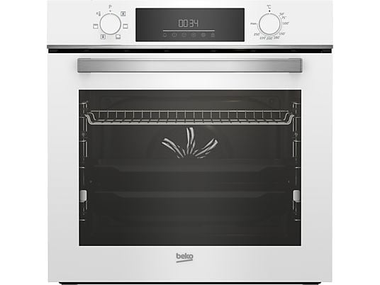 Horno - Beko BBIE18300W, Multifunción, Hidrólisis, 72 l, 59.4 cm, Tecnología Aeroperfect, Función vapor, Blanco