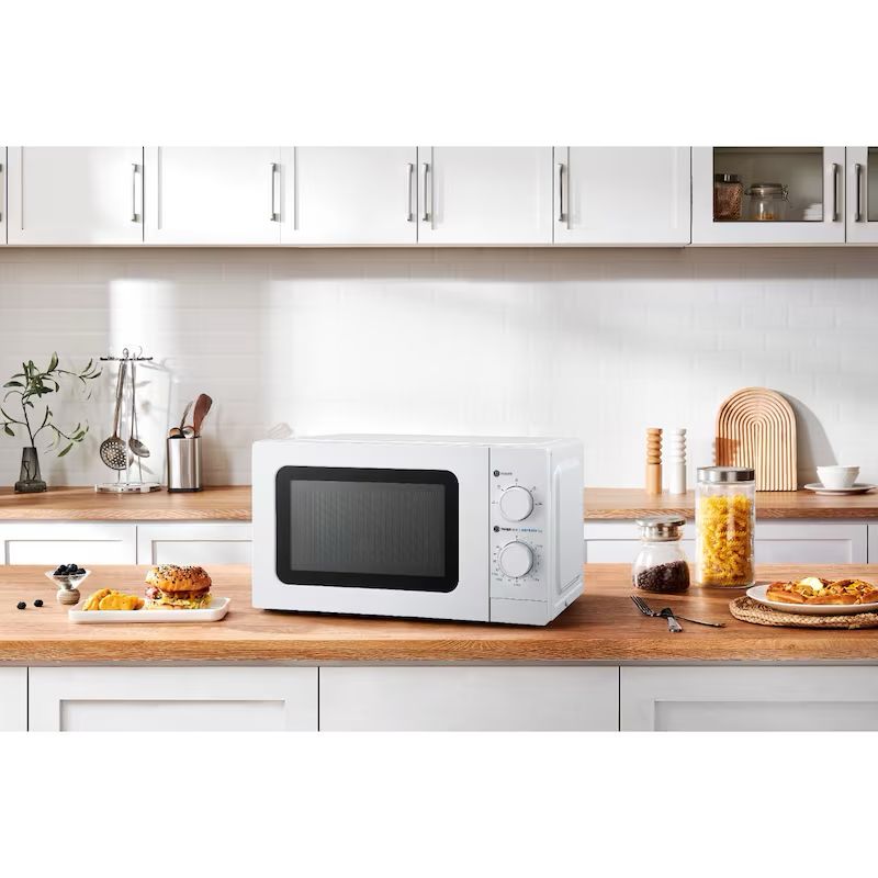 aro Microondas MW10720, acero-SPCC, 43.9 x 33.4 x 25.8 cm, 20 L, 700 W, 5 programas, temporizador, plato giratorio: Ø 25.5 cm, blanco