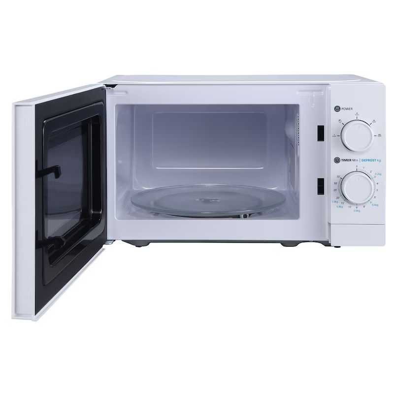 aro Microondas MW10720, acero-SPCC, 43.9 x 33.4 x 25.8 cm, 20 L, 700 W, 5 programas, temporizador, plato giratorio: Ø 25.5 cm, blanco
