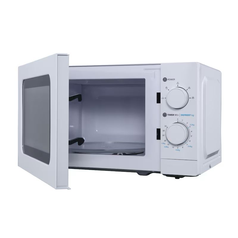 aro Microondas MW10720, acero-SPCC, 43.9 x 33.4 x 25.8 cm, 20 L, 700 W, 5 programas, temporizador, plato giratorio: Ø 25.5 cm, blanco